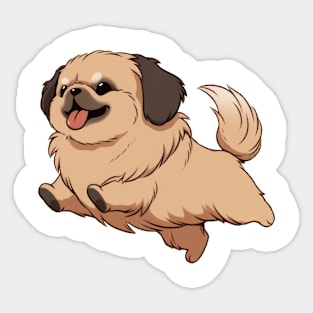 Cute Pekingese Jumping Sticker